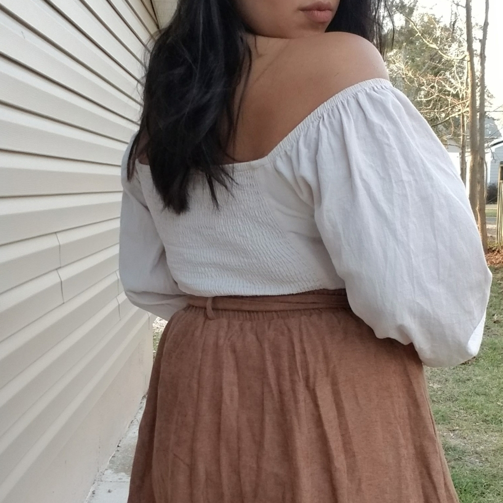 ▪︎FLASH SALE▪︎SWEETEST THING BROWN TAN MIDI SKIRT - Picture 10 of 12